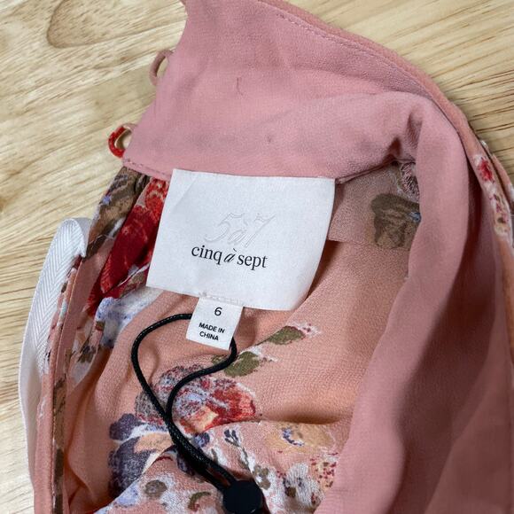 Cinq á Sept NWOT Jamie Floral Georgette Maxi Dress Size 6 Tiered Ruffle Chiffon - Picture 6 of 13